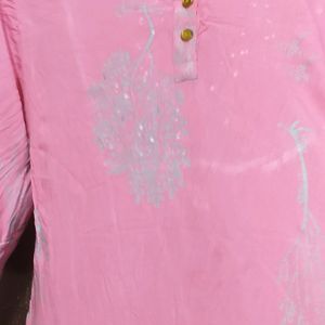 Pink Colour Sharara kurta Set For Girl