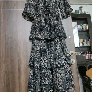 Beautiful 3 Layer Long Maxi Dress Floral Print