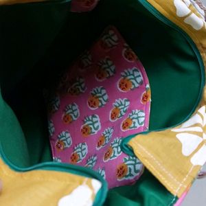 Pink And Mustard Tote Bag