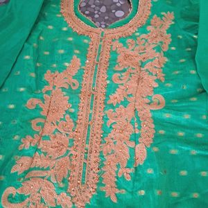 Designer Green Kurta Golden Lace In Sale