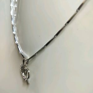 M Letter Pendant With Silver Chain