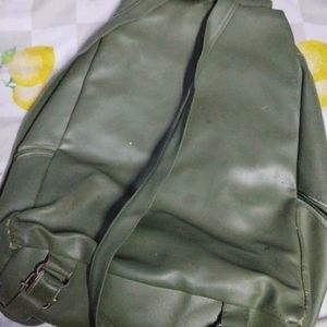 Olive Green Collage Bag