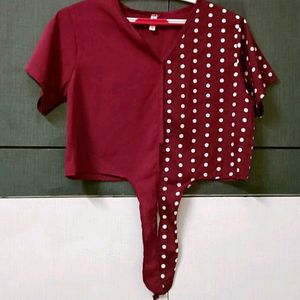 MAROON COLOURED CUTE TOP 🎉🎀