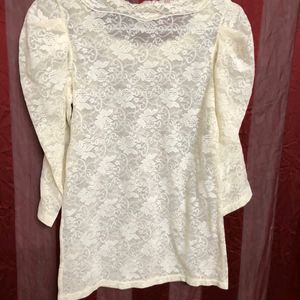 Cream Short Sleeve Top