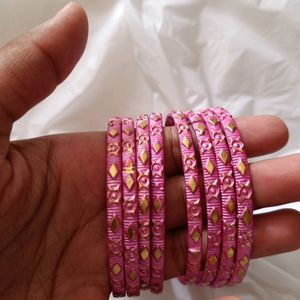 Pink Bangles Set Of 43 Pieces