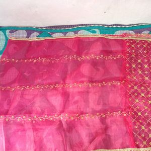 Beautiful Pink Organza Fabric Dupatta 💖💖💖