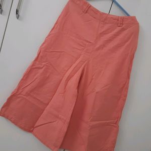 Stylish Peach Colored Pant With Belt Plazo Style C