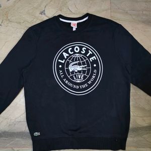 LACOSTE BLACK REGULAR FIT LOGO SWEATSHIRT