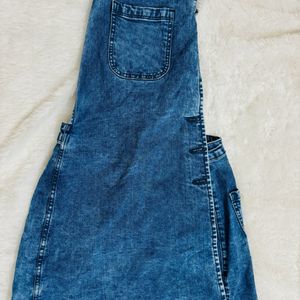 Dark Blue Denim Dungaree Skirt