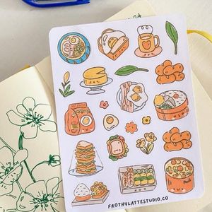 Cute Food Kawaii Stickers Stationary 3 Sheet