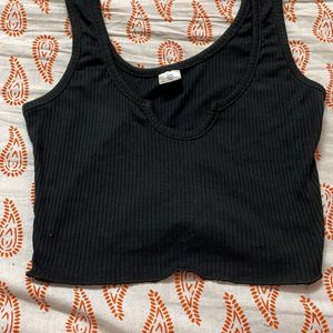 SSS Crop Top In Black Colour