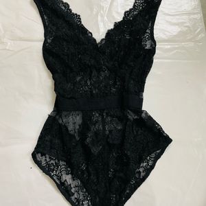 Women Sexy Black Net Bodysuit