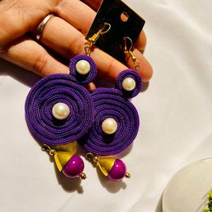 Purple Design Earing