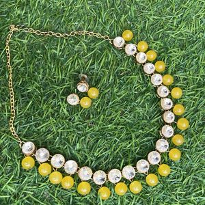 Yellow Beads Necklace For Haldi