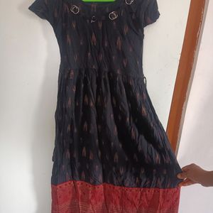 Black And Red Printed Kurta