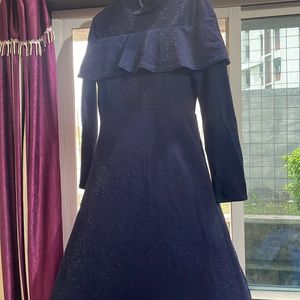 Blue Flared Shimmer Dress