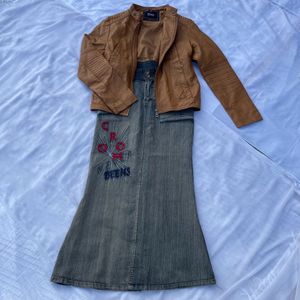 Vintage Y2K Fishtail Maxi Denim Skirt