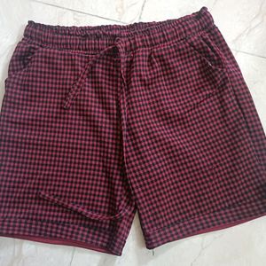 wine n black stripped Shorts(negotiable)