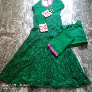 Beautiful Gown Green Colour Combo