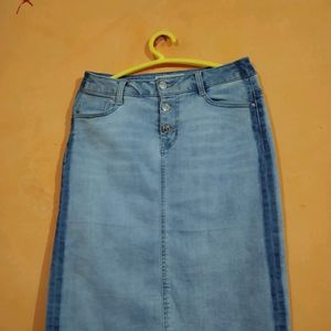 Combo Denim Skirt