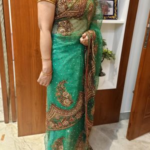 Women Partywear Heavy Embroidered Saree 🥻💐