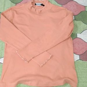 Peach-Coloured High-Neck Top