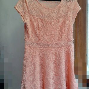 Pink Sheer Net Dress