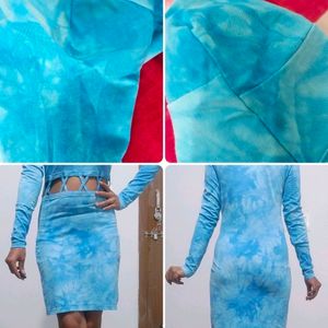 Dye Wash Blue Dress