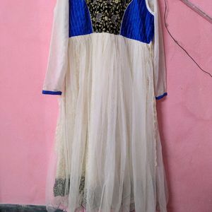 White Snd Royal Blue Long Gown