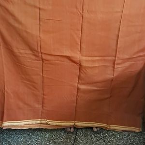 Cotton Blend Saree Rust Colour