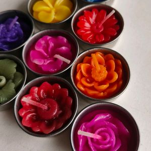 Scented Floral Candles Pack Of 10