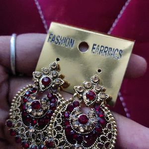 Maroon Colour Party Wear Earrings