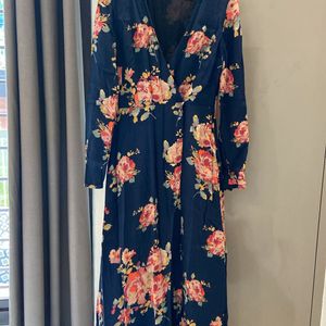 Zara Floral Midi Wrap Dress