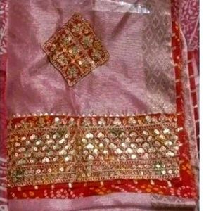 New Cotton Silk Saree With Blouse Piece