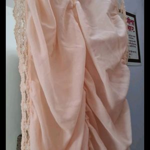 2 piece Pretty peach lacy delicate Nighty Gown Set