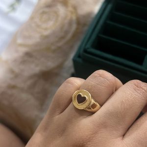 Gold GenZ Ring With Chocolate Heart