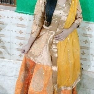 Banasari Lengha Frock With Duptta