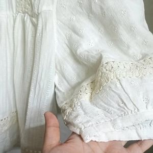 White Eyelet Top