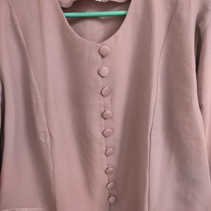 Pink Formal Blazer Like Tops