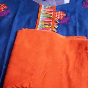 Blue And Orange Colour Suit