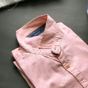 Light Pink Cotton Men Shirt