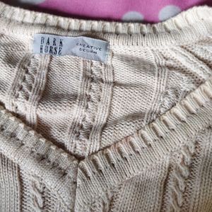 Cream Full Sleev Sweater