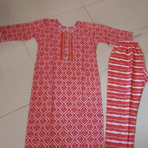 New Cotton Kurta Pant Set - Size L