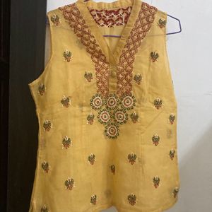 Cotton Chiken Work Kurti