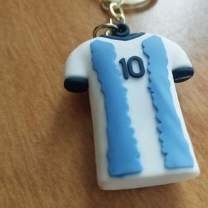 Messy Blue Jersey 3d Rubber keychain, Football, 10