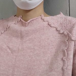 2 Full Sleeves Lounge Wear Sweaters_Pink&Grey