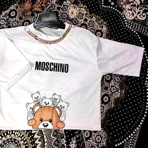 Cute Teddy Chain Baggy Tee 🤎..