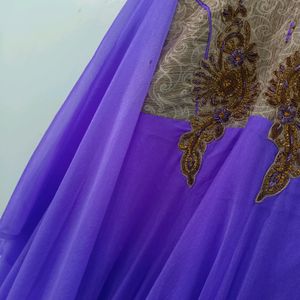 Violet Gown With Dupatta