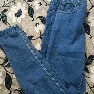 HIGH WAIST BLUE SKINNY JEANS FOR WOMEN