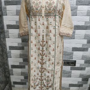 Embroidered Silk Kurti